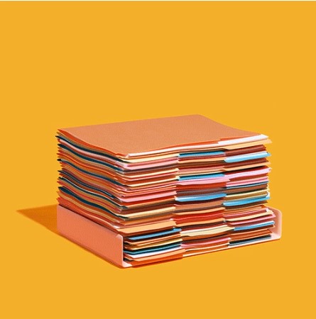 archivadores en color naranja